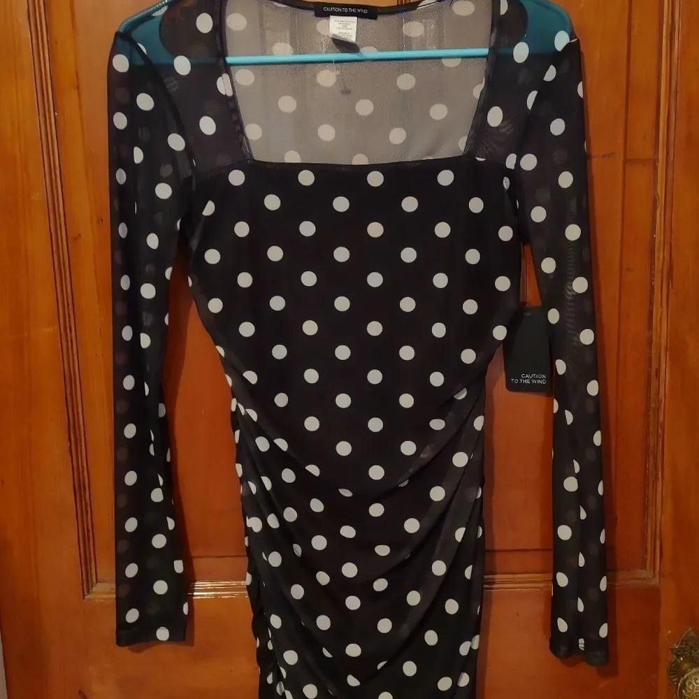 polka dot mini dress